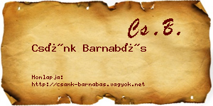 Csánk Barnabás névjegykártya